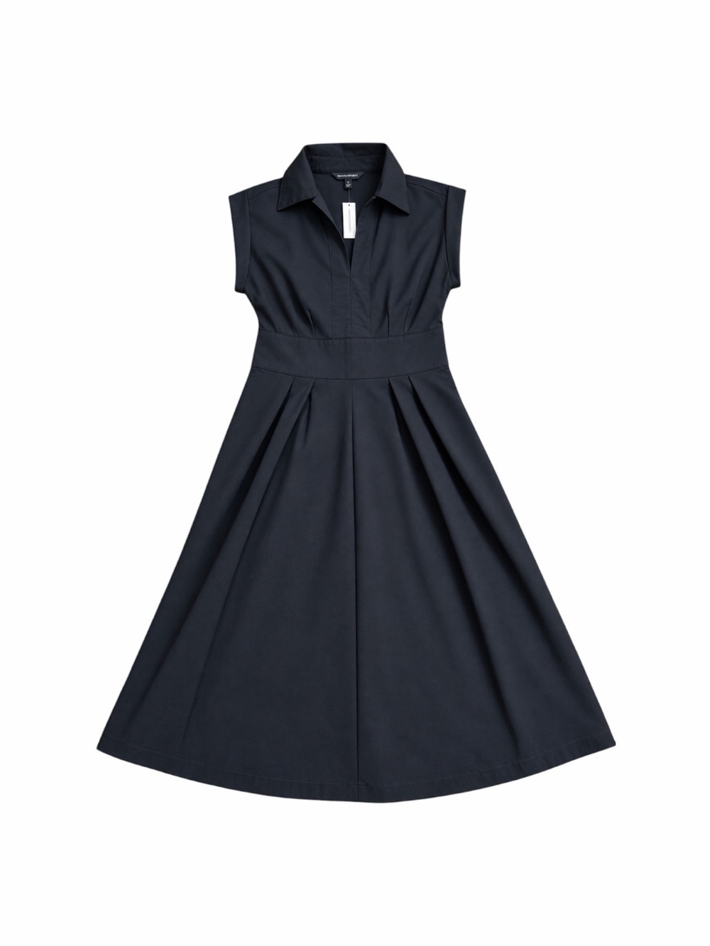 NWT Banana Republic Factory Black Collared Midi Dress Petite 0